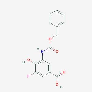 3-Fluoro-4-hydroxy-5-(phenylmethoxycarbonylamino)benzoic acid