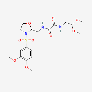 N1-(2,2-dimethoxyethyl)-N2-((3-((3,4-dimethoxyphenyl)sulfonyl)oxazolidin-2-yl)methyl)oxalamide