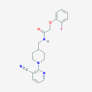 molecular formula C20H21FN4O2 B2639840 N-((1-(3-cyanopyridin-2-yl)piperidin-4-yl)methyl)-2-(2-fluorophenoxy)acetamide CAS No. 1797285-17-6