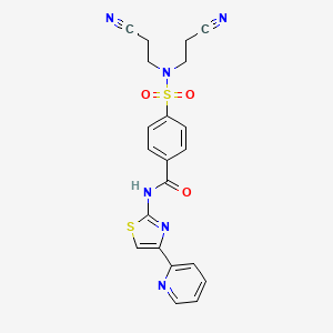 4-[bis(2-cyanoethyl)sulfamoyl]-N-(4-pyridin-2-yl-1,3-thiazol-2-yl)benzamide