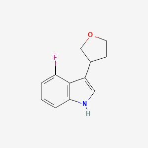 molecular formula C12H12FNO B2639857 4-Fluoro-3-(tetrahydrofuran-3-yl)-1H-indole CAS No. 2197054-27-4