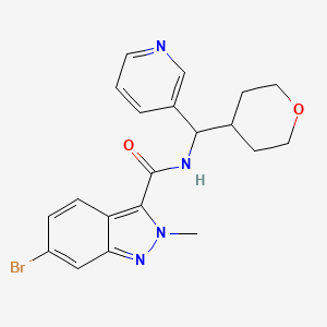 molecular formula C20H21BrN4O2 B2639864 6-bromo-2-methyl-N-(pyridin-3-yl(tetrahydro-2H-pyran-4-yl)methyl)-2H-indazole-3-carboxamide CAS No. 2034548-98-4