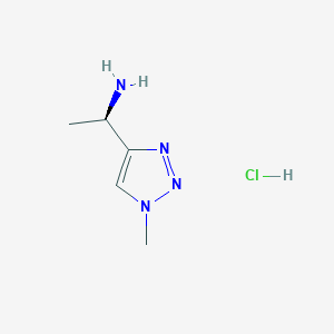 molecular formula C5H11ClN4 B2639865 (R)-1-(1-Methyl-1H-1,2,3-triazol-4-yl)ethanamine hydrochloride CAS No. 2490323-00-5