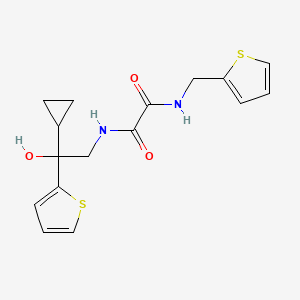 molecular formula C16H18N2O3S2 B2639869 N-[2-cyclopropyl-2-hydroxy-2-(thiophen-2-yl)ethyl]-N'-[(thiophen-2-yl)methyl]ethanediamide CAS No. 1396674-70-6