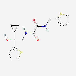 molecular formula C16H18N2O3S2 B2639869 N1-(2-cyclopropyl-2-hydroxy-2-(thiophen-2-yl)ethyl)-N2-(thiophen-2-ylmethyl)oxalamide CAS No. 1396674-70-6