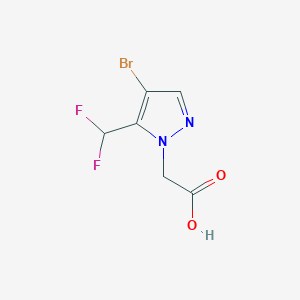 molecular formula C6H5BrF2N2O2 B2639870 2-[4-bromo-5-(difluoromethyl)-1H-pyrazol-1-yl]acetic acid CAS No. 1946818-64-9