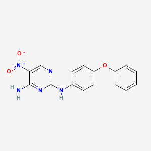 molecular formula C16H13N5O3 B2639874 5-nitro-N2-(4-phenoxyphenyl)pyrimidine-2,4-diamine CAS No. 1257552-28-5