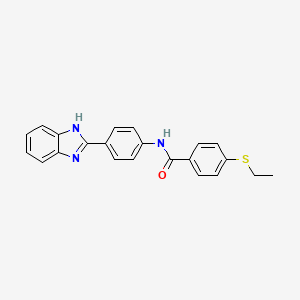 molecular formula C22H19N3OS B2639901 N-(4-(1H-benzo[d]imidazol-2-yl)phenyl)-4-(ethylthio)benzamide CAS No. 922696-95-5