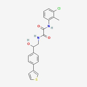 molecular formula C21H19ClN2O3S B2639914 N-(3-chloro-2-methylphenyl)-N'-{2-hydroxy-2-[4-(thiophen-3-yl)phenyl]ethyl}ethanediamide CAS No. 2034347-15-2