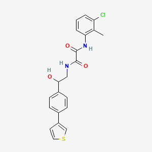 molecular formula C21H19ClN2O3S B2639914 N1-(3-chloro-2-methylphenyl)-N2-(2-hydroxy-2-(4-(thiophen-3-yl)phenyl)ethyl)oxalamide CAS No. 2034347-15-2