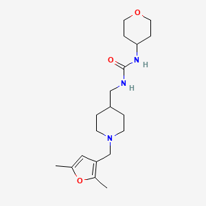 molecular formula C19H31N3O3 B2639921 3-({1-[(2,5-dimethylfuran-3-yl)methyl]piperidin-4-yl}methyl)-1-(oxan-4-yl)urea CAS No. 2034537-10-3