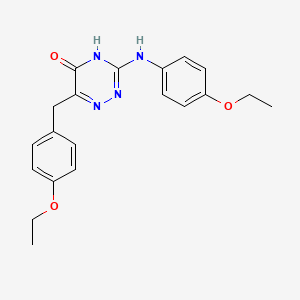 molecular formula C20H22N4O3 B2639922 6-(4-ethoxybenzyl)-3-((4-ethoxyphenyl)amino)-1,2,4-triazin-5(4H)-one CAS No. 905797-94-6