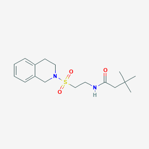 molecular formula C17H26N2O3S B2639923 3,3-dimethyl-N-[2-(1,2,3,4-tetrahydroisoquinoline-2-sulfonyl)ethyl]butanamide CAS No. 921897-47-4