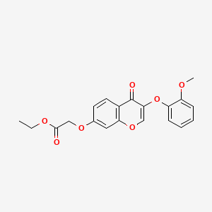 molecular formula C20H18O7 B2639933 ethyl 2-((3-(2-methoxyphenoxy)-4-oxo-4H-chromen-7-yl)oxy)acetate CAS No. 858766-14-0