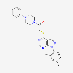 2-((1-(2,4-dimethylphenyl)-1H-pyrazolo[3,4-d]pyrimidin-4-yl)thio)-1-(4-phenylpiperazin-1-yl)ethanone