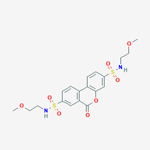 molecular formula C19H22N2O8S2 B2639942 N3,N8-bis(2-methoxyethyl)-6-oxo-6H-benzo[c]chromene-3,8-disulfonamide CAS No. 865593-76-6