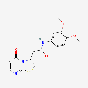 molecular formula C16H17N3O4S B2639945 N-(3,4-dimethoxyphenyl)-2-(5-oxo-3,5-dihydro-2H-thiazolo[3,2-a]pyrimidin-3-yl)acetamide CAS No. 946341-84-0