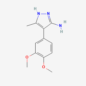 molecular formula C12H15N3O2 B2639978 4-(3,4-dimethoxyphenyl)-3-methyl-1H-pyrazol-5-amine CAS No. 347840-95-3