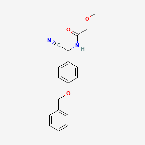 molecular formula C18H18N2O3 B2640003 N-{[4-(benzyloxy)phenyl](cyano)methyl}-2-methoxyacetamide CAS No. 1334012-15-5