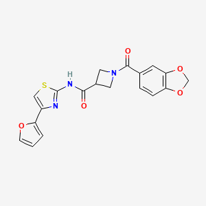 1-(benzo[d][1,3]dioxole-5-carbonyl)-N-(4-(furan-2-yl)thiazol-2-yl)azetidine-3-carboxamide