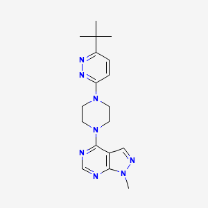 molecular formula C18H24N8 B2640018 3-tert-butyl-6-(4-{1-methyl-1H-pyrazolo[3,4-d]pyrimidin-4-yl}piperazin-1-yl)pyridazine CAS No. 2380168-55-6
