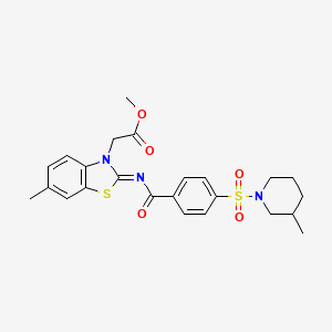 (Z)-methyl 2-(6-methyl-2-((4-((3-methylpiperidin-1-yl)sulfonyl)benzoyl)imino)benzo[d]thiazol-3(2H)-yl)acetate