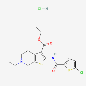 Ethyl 2-(5-chlorothiophene-2-carboxamido)-6-isopropyl-4,5,6,7-tetrahydrothieno[2,3-c]pyridine-3-carboxylate hydrochloride