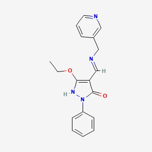 5-ethoxy-2-phenyl-4-{[(3-pyridinylmethyl)amino]methylene}-2,4-dihydro-3H-pyrazol-3-one