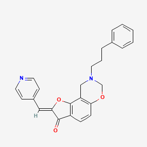 (Z)-8-(3-phenylpropyl)-2-(pyridin-4-ylmethylene)-8,9-dihydro-2H-benzofuro[7,6-e][1,3]oxazin-3(7H)-one