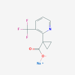 molecular formula C10H7F3NNaO2 B2640070 Sodium 1-[3-(trifluoromethyl)pyridin-2-yl]cyclopropanecarboxylate CAS No. 2197057-30-8
