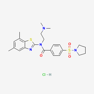 N-(2-(dimethylamino)ethyl)-N-(5,7-dimethylbenzo[d]thiazol-2-yl)-4-(pyrrolidin-1-ylsulfonyl)benzamide hydrochloride