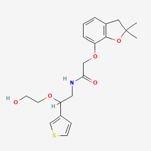 molecular formula C20H25NO5S B2640085 2-((2,2-dimethyl-2,3-dihydrobenzofuran-7-yl)oxy)-N-(2-(2-hydroxyethoxy)-2-(thiophen-3-yl)ethyl)acetamide CAS No. 2034304-39-5