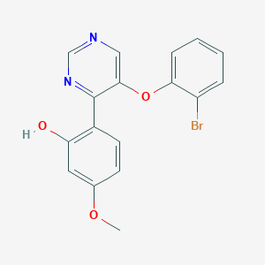 B2640088 2-(5-(2-Bromophenoxy)pyrimidin-4-yl)-5-methoxyphenol CAS No. 877797-11-0