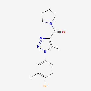 (1-(4-bromo-3-methylphenyl)-5-methyl-1H-1,2,3-triazol-4-yl)(pyrrolidin-1-yl)methanone
