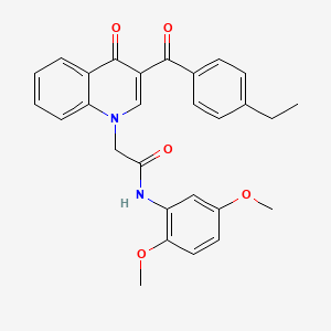 molecular formula C28H26N2O5 B2640098 N-(2,5-dimethoxyphenyl)-2-[3-(4-ethylbenzoyl)-4-oxo-1,4-dihydroquinolin-1-yl]acetamide CAS No. 897759-21-6