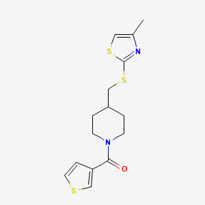 (4-(((4-Methylthiazol-2-yl)thio)methyl)piperidin-1-yl)(thiophen-3-yl)methanone