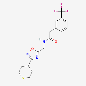 N-((3-(tetrahydro-2H-thiopyran-4-yl)-1,2,4-oxadiazol-5-yl)methyl)-2-(3-(trifluoromethyl)phenyl)acetamide