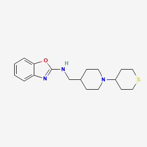 molecular formula C18H25N3OS B2640107 N-{[1-(thian-4-yl)piperidin-4-yl]methyl}-1,3-benzoxazol-2-amine CAS No. 2379985-69-8