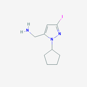 (2-Cyclopentyl-5-iodopyrazol-3-yl)methanamine