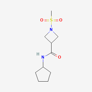 molecular formula C10H18N2O3S B2640115 N-cyclopentyl-1-(methylsulfonyl)azetidine-3-carboxamide CAS No. 1428364-61-7