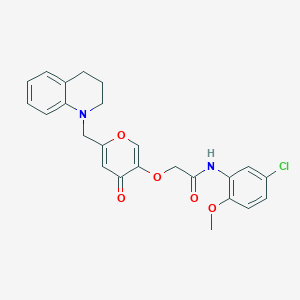molecular formula C24H23ClN2O5 B2640118 N-(5-chloro-2-methoxyphenyl)-2-((6-((3,4-dihydroquinolin-1(2H)-yl)methyl)-4-oxo-4H-pyran-3-yl)oxy)acetamide CAS No. 898439-81-1