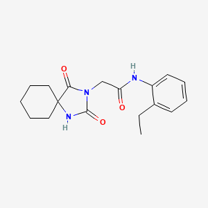molecular formula C18H23N3O3 B2640122 2-(2,4-dioxo-1,3-diazaspiro[4.5]dec-3-yl)-N-(2-ethylphenyl)acetamide CAS No. 930047-59-9