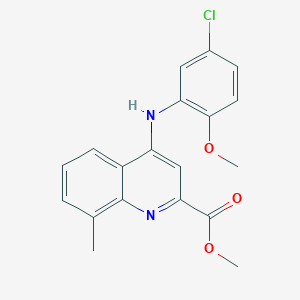 molecular formula C19H17ClN2O3 B2640127 Methyl 4-[(5-chloro-2-methoxyphenyl)amino]-8-methylquinoline-2-carboxylate CAS No. 1226430-05-2