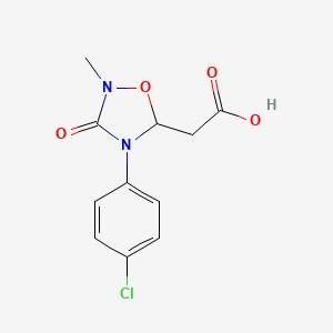 molecular formula C11H11ClN2O4 B2640130 2-[4-(4-Chlorophenyl)-2-methyl-3-oxo-1,2,4-oxadiazolan-5-yl]acetic acid CAS No. 217466-63-2