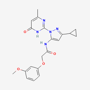 N-(3-cyclopropyl-1-(4-methyl-6-oxo-1,6-dihydropyrimidin-2-yl)-1H-pyrazol-5-yl)-2-(3-methoxyphenoxy)acetamide