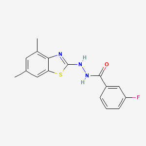 N'-(4,6-dimethyl-1,3-benzothiazol-2-yl)-3-fluorobenzohydrazide