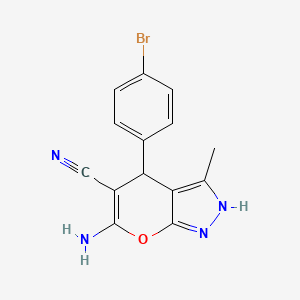 6-Amino-4-(4-bromophenyl)-3-methyl-1,4-dihydropyrano[2,3-c]pyrazole-5-carbonitrile