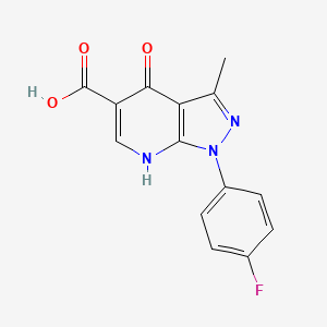 1-(4-fluorophenyl)-4-hydroxy-3-methyl-1H-pyrazolo[3,4-b]pyridine-5-carboxylic acid