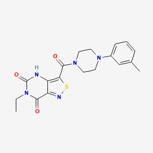 molecular formula C19H21N5O3S B2640151 6-ethyl-3-{[4-(3-methylphenyl)piperazino]carbonyl}isothiazolo[4,3-d]pyrimidine-5,7(4H,6H)-dione CAS No. 1251696-34-0