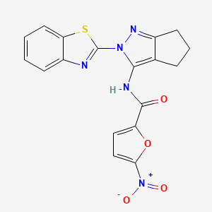 N-(2-(benzo[d]thiazol-2-yl)-2,4,5,6-tetrahydrocyclopenta[c]pyrazol-3-yl)-5-nitrofuran-2-carboxamide